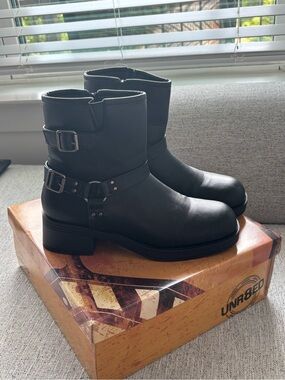 Black Women's Moto Harness Boots